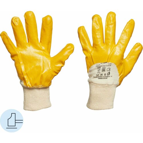 Перчатки защитные Лайт неполное нитриловое покрытие резинка