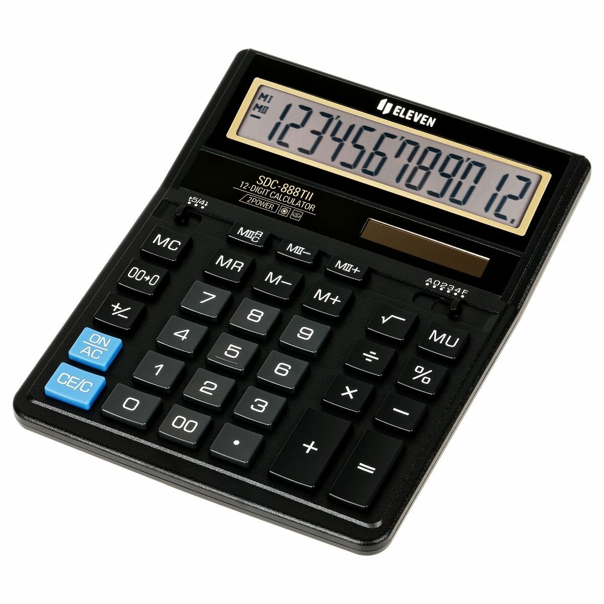 Калькулятор настольный Eleven SDC-888TII, 12 разрядов, двойное питание, 158*203*31 мм, черный