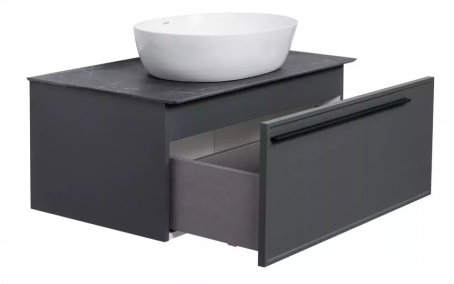 Тумба под раковину La Fenice Elba Grigio 80 см подвесная под накладную раковину серый матовый FNC-01-ELB-G-80