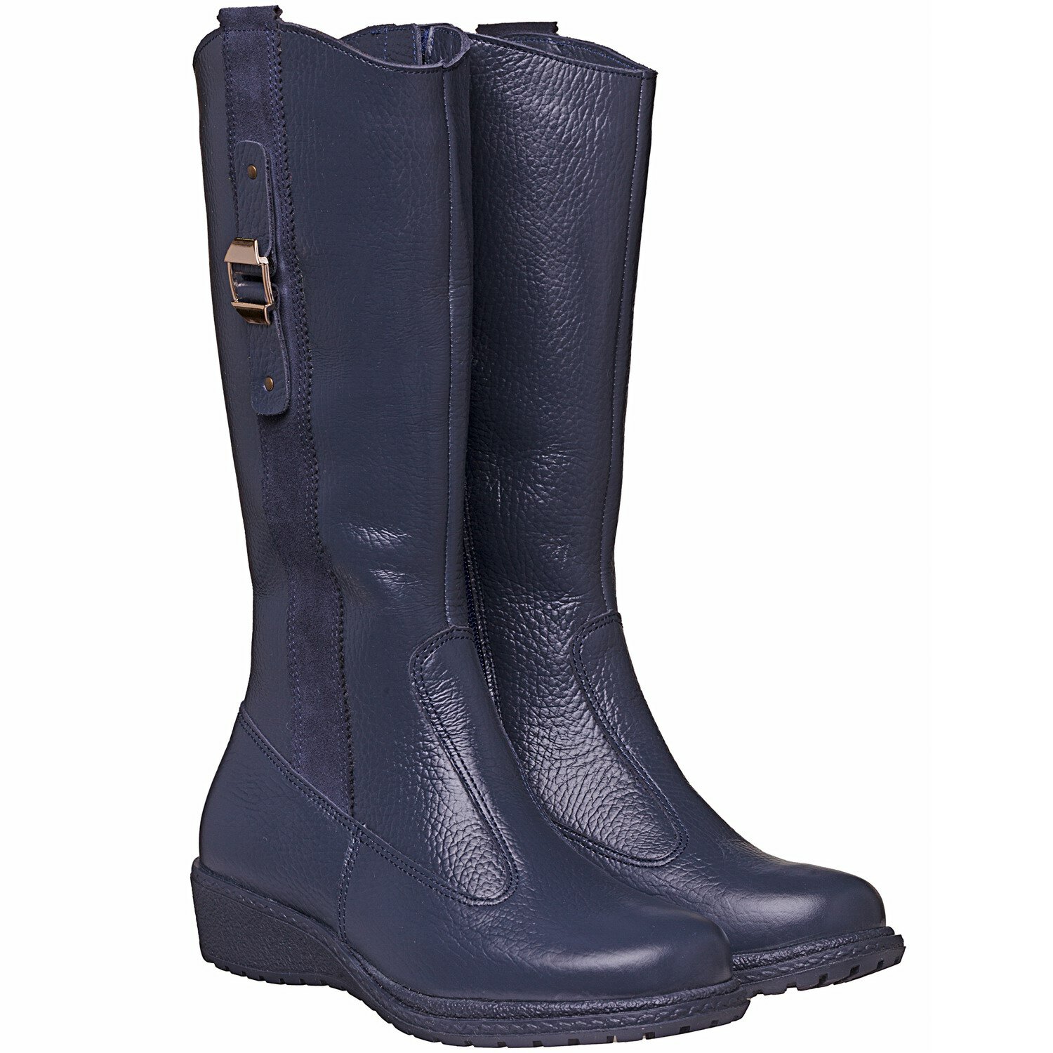 фото Сапожки кожаные длядевочки, цвет синий, подкладка шерсть, размер 32, длина стопы 20,8 3045-ТП-712.212-32