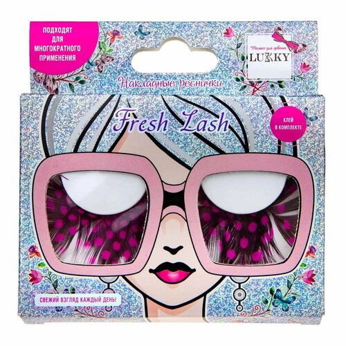 Накладные Ресницы Lukky Fresh Lash перьевые розовый горох 600₽