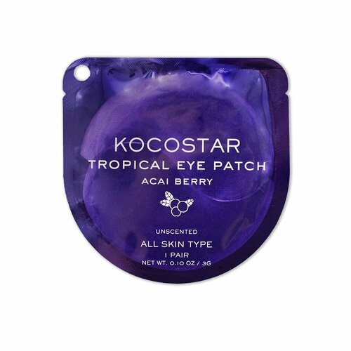 KOCOSTAR TROPICAL EYE PATCH ACAI BERRY Гидрогелевые патчи под глаза с экстрактом ягоды асаи 3мл