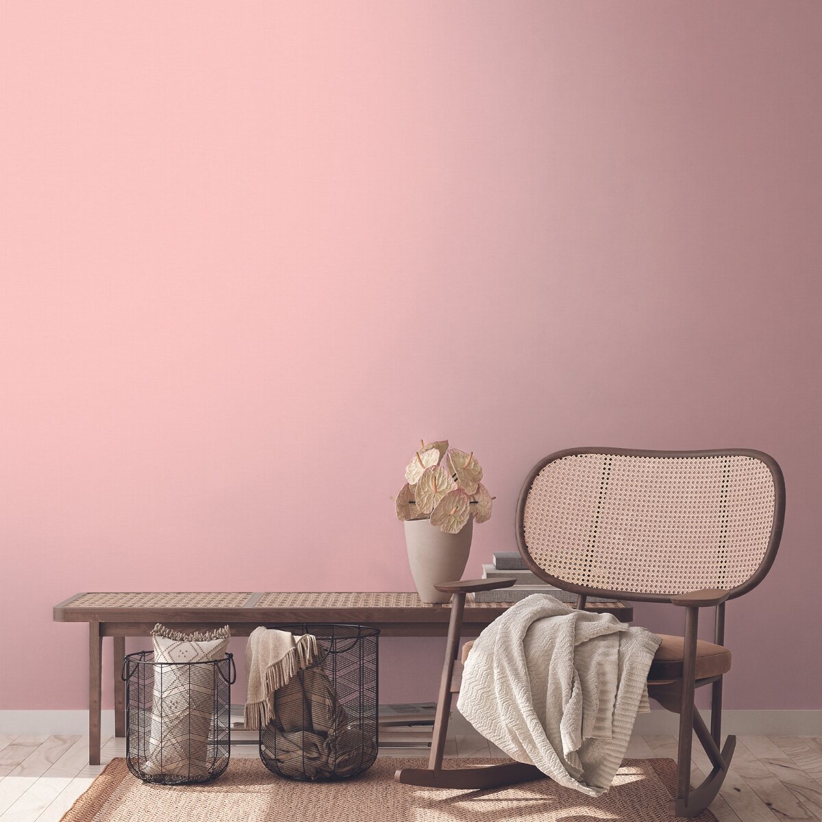 фото Обои AS Creation Cotton 1.06 x 10.05 39590-6 на флизелиновой основе метровые, цвет розовый, моющиеся