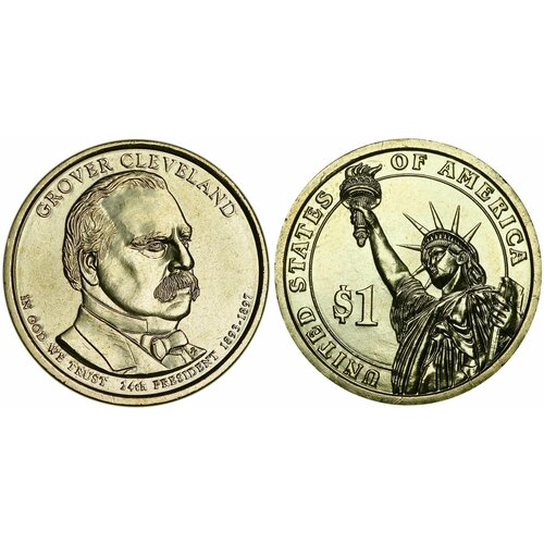 США 1 доллар 2012 Президент 24 - Гровер Кливленд (1893 1897) 1 доллар 22 й президент сша гровер кливленд 2012 год