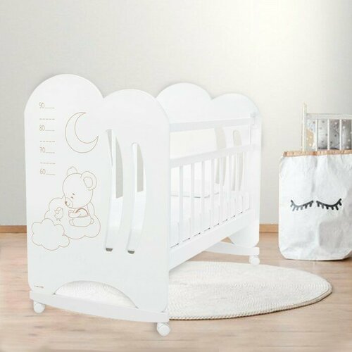 Кровать детская Маленькое чудо колесо-качалка Крошка Я белый 1200х600 10414544 9501₽