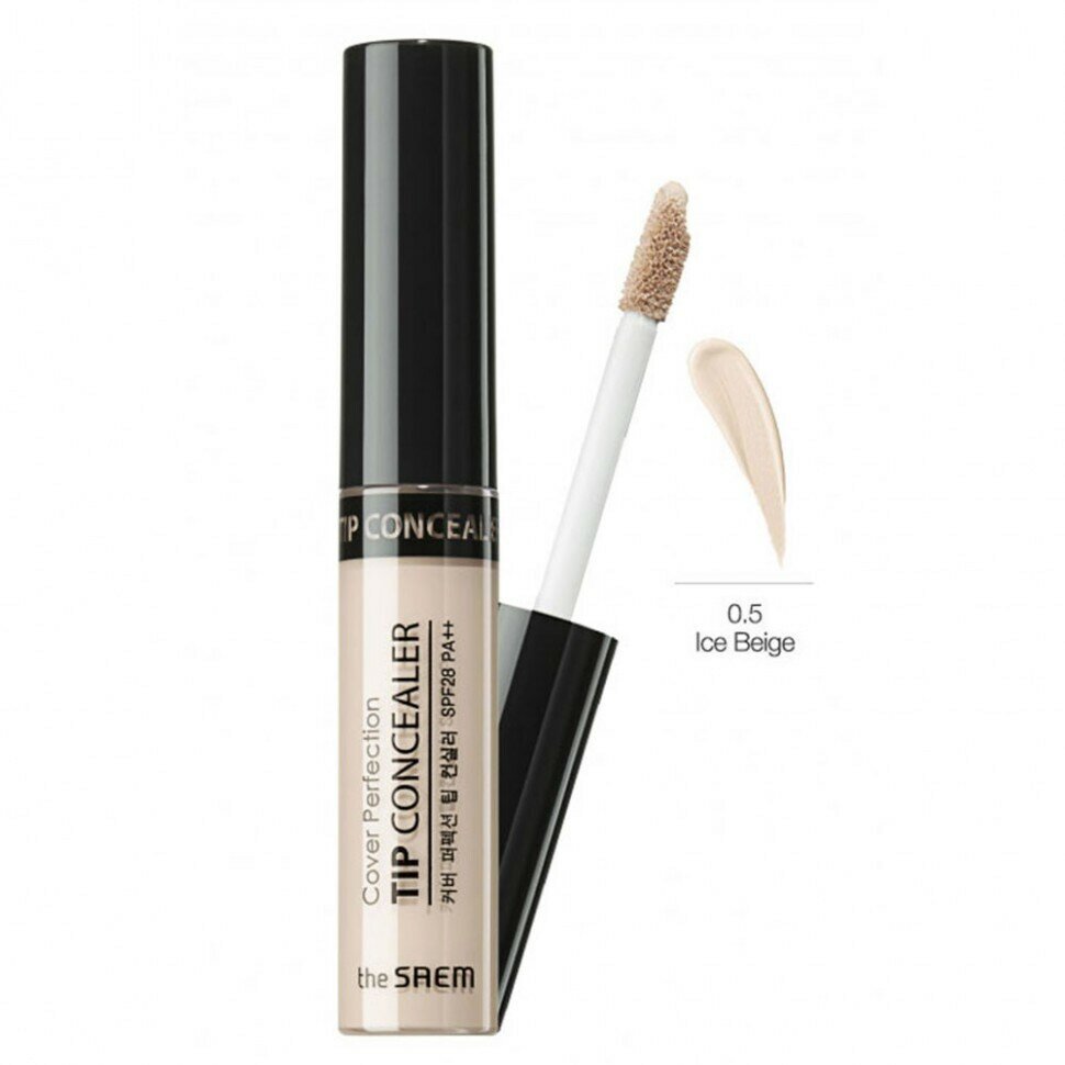 The Saem Крем-консилер для макияжа Cover Perfection Tip Concealer 0.5 Ice Beige, 6,5г