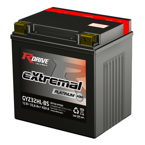 Аккумулятор RDrive eXtremal PLATINUM 32Ач обратная полярность GYZ32HL-BS
