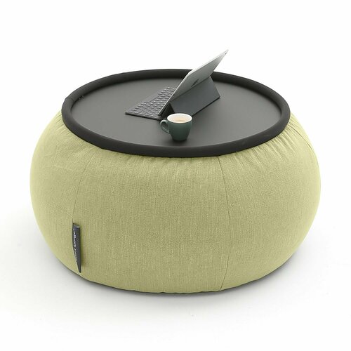 Бескаркасный мягкий столик пуф Ambient Lounge - Versa Table - Lime Citrus (шенилл, зеленый)