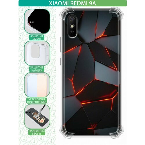 Дизайнерский силиконовый с усиленными углами чехол для Редми 9А / Xiaomi RedMi 9A Яркие абстракции дизайнерский силиконовый с усиленными углами чехол для редми 9а xiaomi redmi 9a темная клубничка