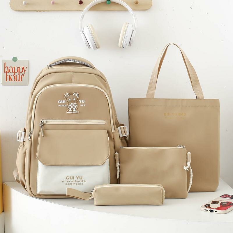 Рюкзак для девочки с комплектом 4в1 детский пенал, сумки, рюкзак для подростков девочек и для прогулки школьный набор 5512