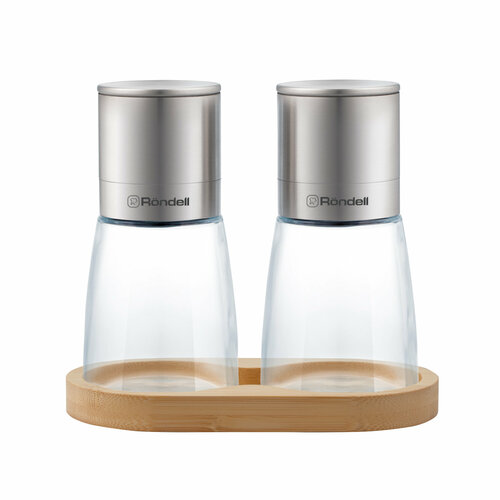 Набор из 2 механических мельниц 13*6,6 см на бамбуковой подставке Cayenna Rondell RD-1802