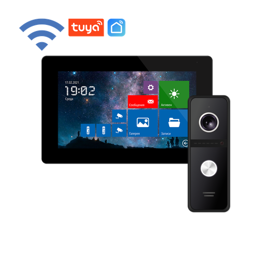 Комплект WIFI видеодомофона из сенсорного IPS монитора 7" и вызывной панели c 5 м кабелем Novicam NIGHT FREEDOM 7 FHD WIFI KIT