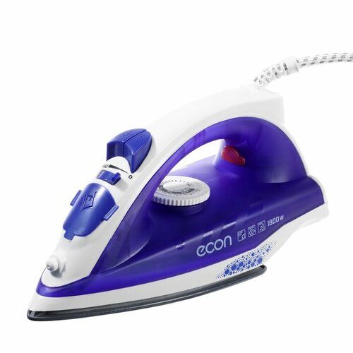 Утюг Econ ECO-BI1801 1800 Вт керамическая подошва 14 гмин 180 мл бело-фиолетовый 276900₽