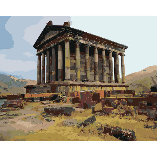 стол армения храм гарни храм 65x65 см кухонный квадратный с принтом Картина по номерам Армения: античный храм Гарни 40x50