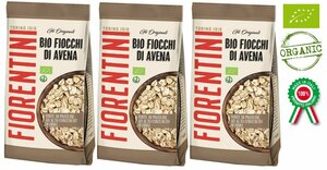 Хлопья овсяные органические Fiorentini BIO Италия 3 шт x 500г