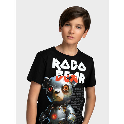 футболка puma для мальчиков размер 152 158 серый Футболка MixFix, размер 152-158, черный