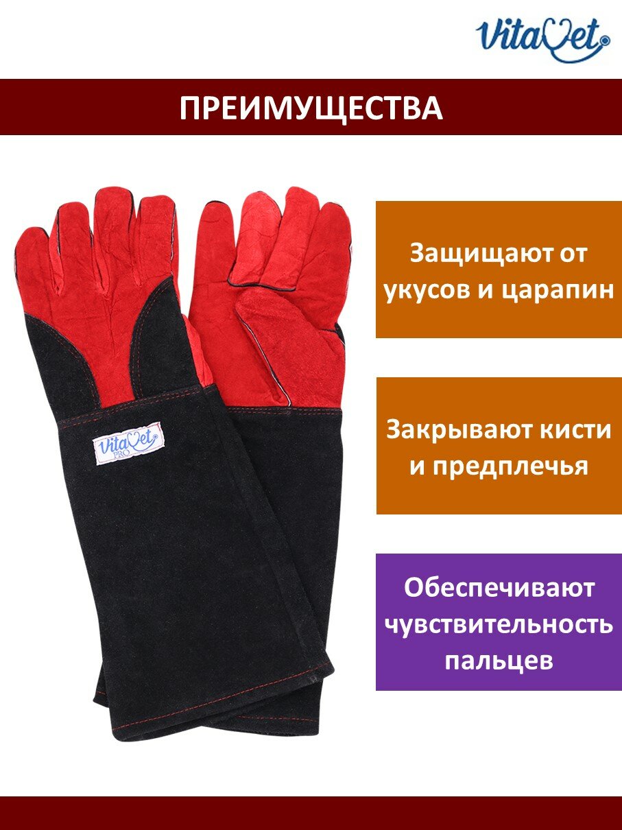 Защитные удлиненные перчатки (краги) VitaVet PRO для ветеринарных врачей, 1 пара — фото 1