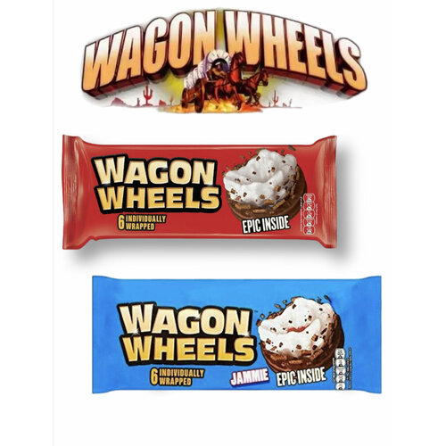 Печенье покрытое глазурью Wagon Wheels с суфле и джемом 2 шт