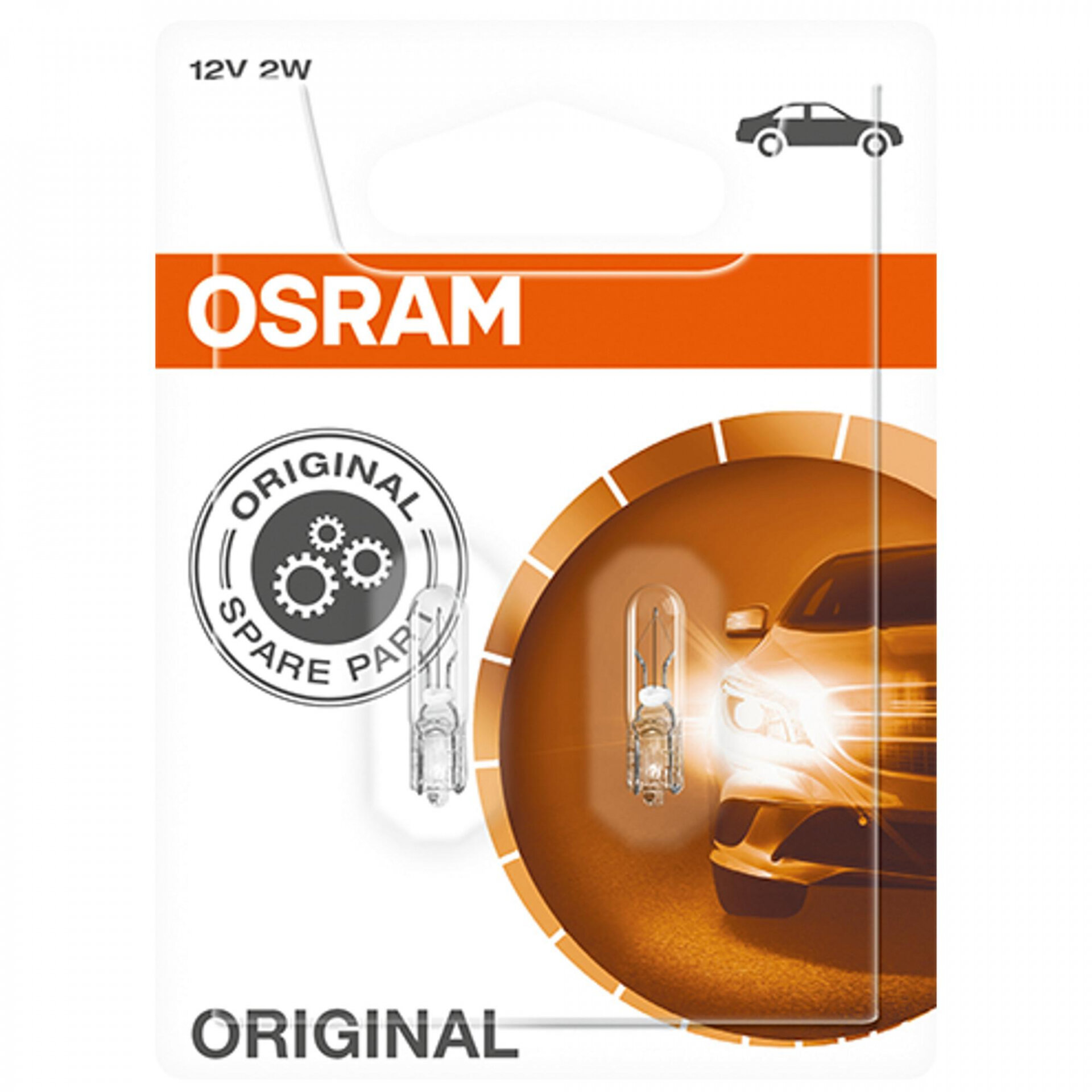 Лампа накаливания, освещение щитка приборов, OSRAM 2722-02B (1 шт.)