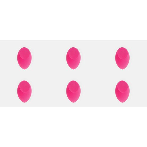 Singi Спонж косметический в упаковке, для макияжа лица, срезанный, тёмно-розовый, 6 см, 6 штук.