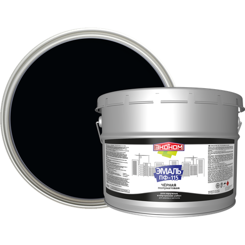 Эмаль ПФ-115 Эконом Л цвет черный 9 кг 4767₽