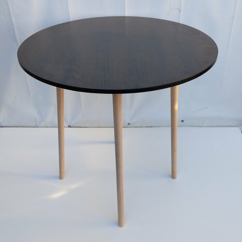 Круглый стол для кухни бара кафе или гостиной 85 см деревянные ножки темный венге 4945₽