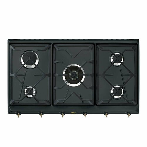 Газовая варочная панель 90 см Smeg Coloniale SRV896AOGH антрацит 10699000₽