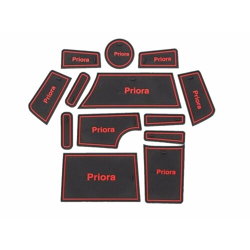 Коврики силиконовые панели приборов Лада Приора-2 Красный 1162₽