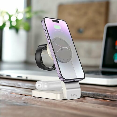 Беспроводная зарядка 3 в 1 зарядка для айфона AirPods и Apple Watch 2990₽