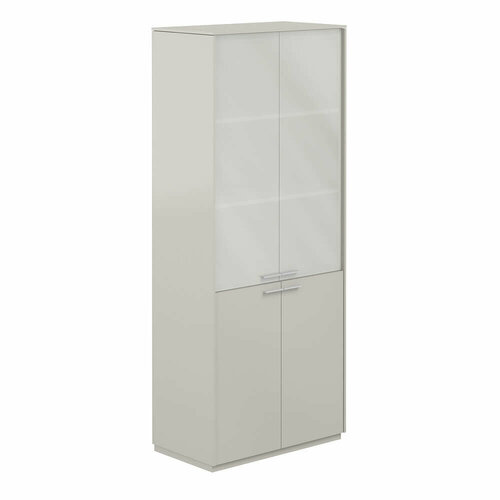 Шкаф высокий широкий с мат стеклом Atlas NZ-0351 GS GS Серый Камень 824х450х1976 48840₽