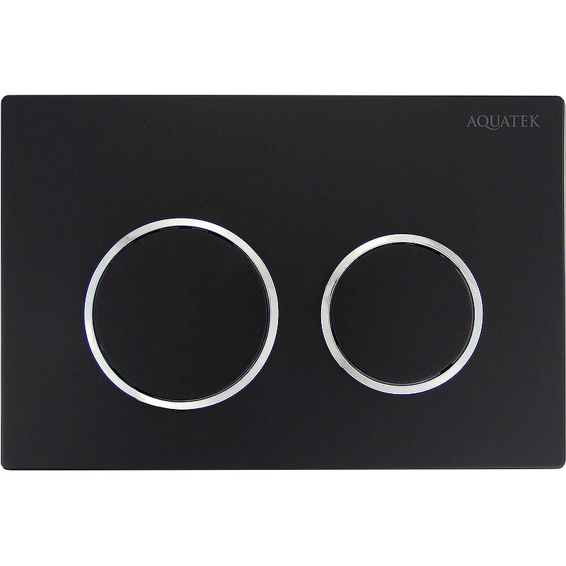 фото Клавиша смыва Aquatek Small TDI-0000003 Черная матовая ободок Хром