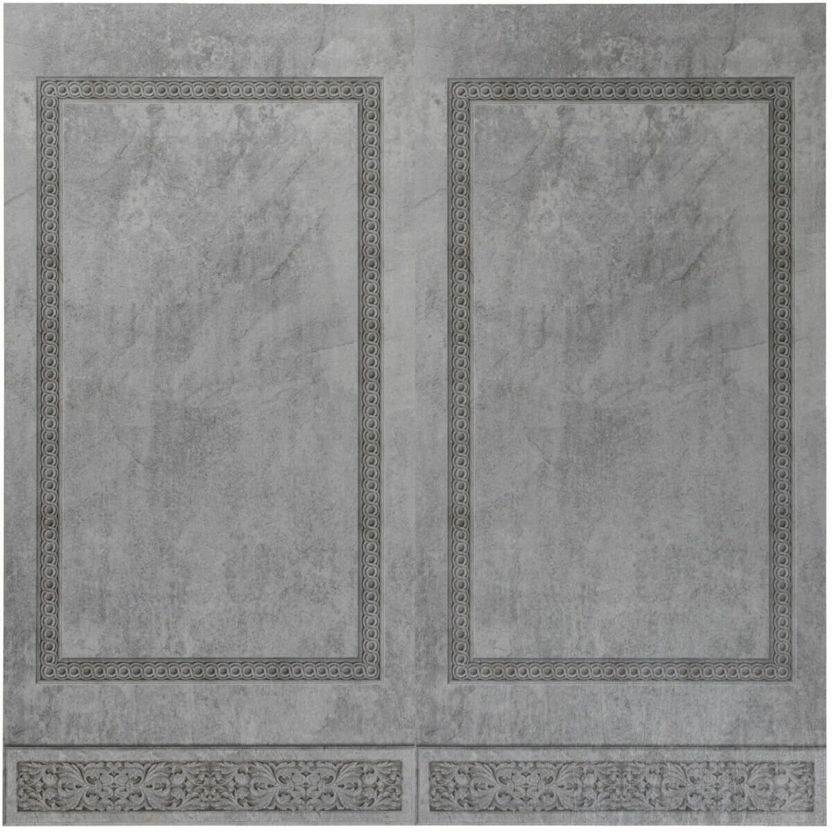 фото Акватон Новита Стронгхолд стеновая панель SPC ПМО 1200х600х2,5мм Узор (4шт) бетон темно-серый / акватон Novita Stronghold полимерная панель SPC ПМО 12