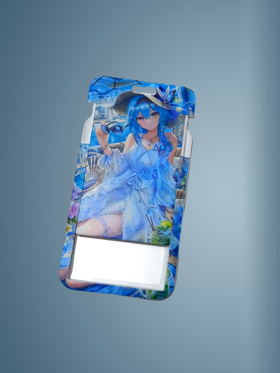 Чехол для бейджа Melody, на ленте, пластик, вертикальное крепление, синий — фото 1