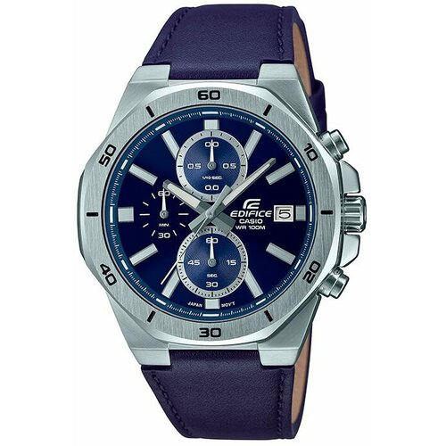 Наручные часы CASIO, синий, серебряный часы пилот san martin мужские с хронографом винтажные кварцевые наручные с сапфировым нейлоновым ремешком в стиле милитари 37 мм 10 атм vh61