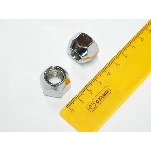 Гайка колеса М12*1,25*16 открытая хром ключ 21мм