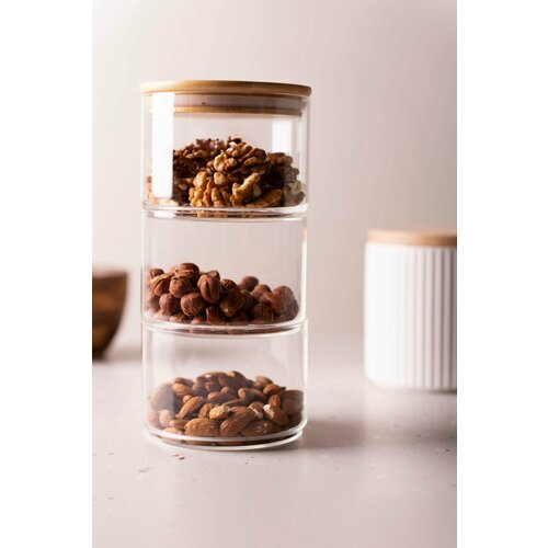 Набор банок для сыпучих продуктов TODI стеклянные 3шт 1348₽