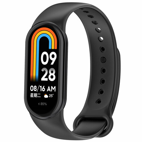 Ремешок для Xiaomi Mi Band 8 темно-серый силиконовый ремешок для xiaomi mi band 5 темно серый