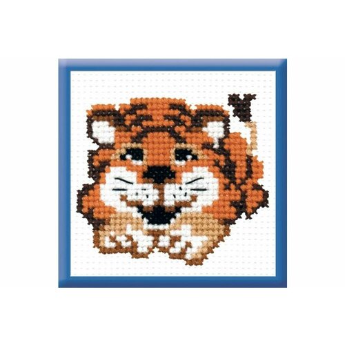 Набор для вышивания крестом РС-Студия Тигренок, с нанесенным рисунком, 7*8см