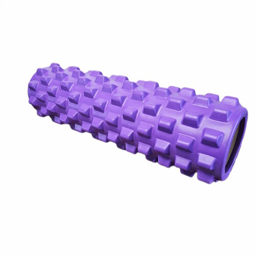 Массажный гимнастический ролик EasyFit длина 45 см, диаметр 13 см фиолетовый точечный