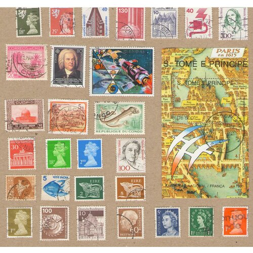 набор 16 почтовых марок разных стран мира 29 марок гашеные Набор №16 почтовых марок разных стран мира, 29 марок. Гашеные.