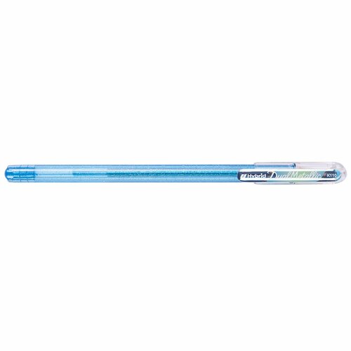 Ручка гелевая Pentel Hybrid Dual Metallic, 1 мм, сине-серый, металлик синий, серебро ручка гелевая pentel hybrid dual metallic 1 мм розовый металлик зеленый золото
