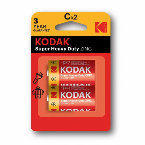 Солевая батарейка KODAK R142BL EXTRA HEAVY DUTY KCHZ2 батарейка kodak r14 extra heavy duty kchz 24 144 1580