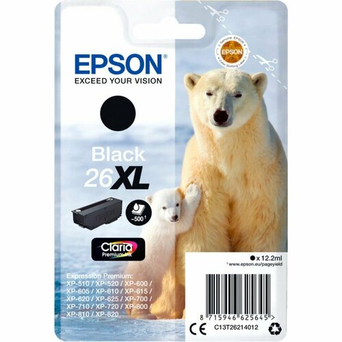 Картридж для струйного принтера EPSON T2621 Black XL C13T26214012 4620₽