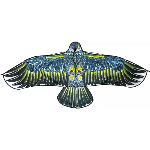 Воздушный змей в форме Орла серый с желтым размах крыльев 14 м 720₽