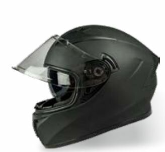 Шлем интеграл для мотоцикла WLT с очками, черный глянцевый, S