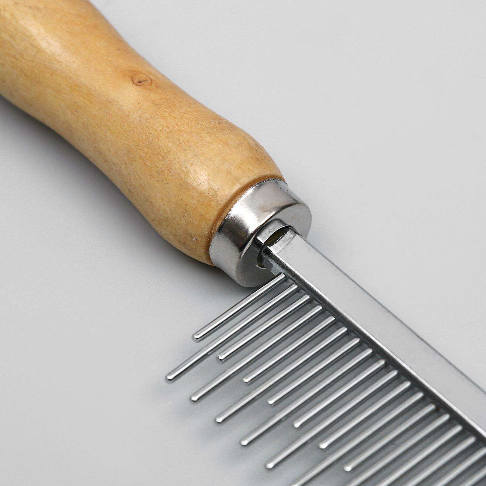 Расчески И Щетки Для Животных Xiaomi Расчёска-разнозуб Пижон Wood с деревянной ручкой, 20 х 3 см, металл