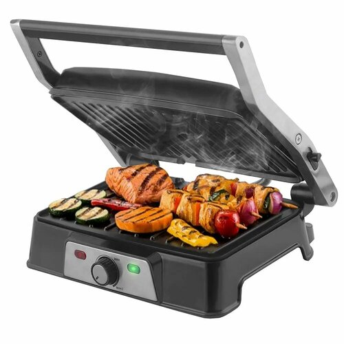 Гриль ENDEVER Grillmaster 220, черный/металлик электрический гриль endever grillmaster 114 серебристый