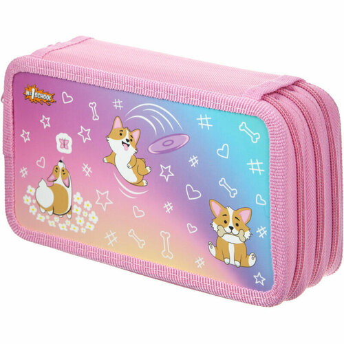 Пенал Corgi time 3 отд, ламинат, софт тач, 190x110 мм, ПКК12-6, 1557064