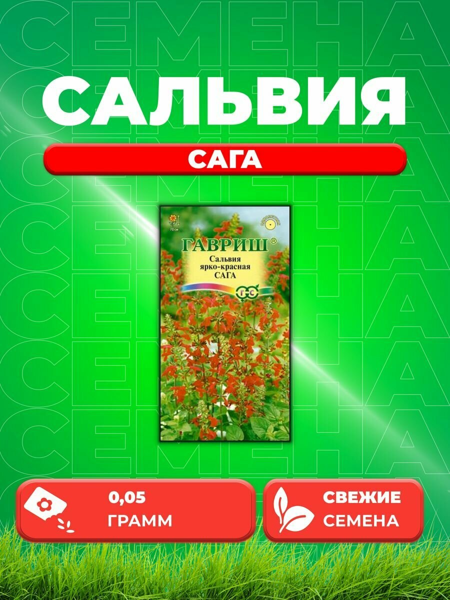 Сальвия Сага ярко-красная * 005 г DH