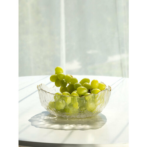 Салатник LUCKY 20x11см 1200мл прозрачный с золотой каймой 704₽